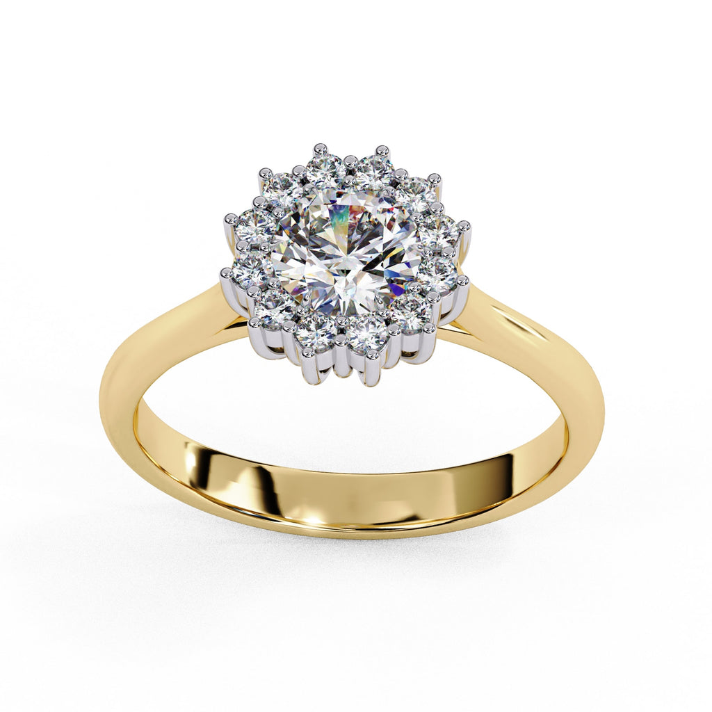 Elegant Central Stone Diamond Ring with Side Stone Brilliance