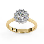 Elegant Central Stone Diamond Ring with Side Stone Brilliance