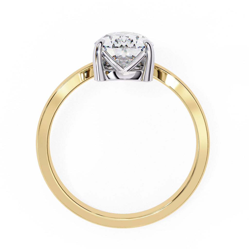 Radiant Central Stone Diamond Ring with Shimmering Side Accents
