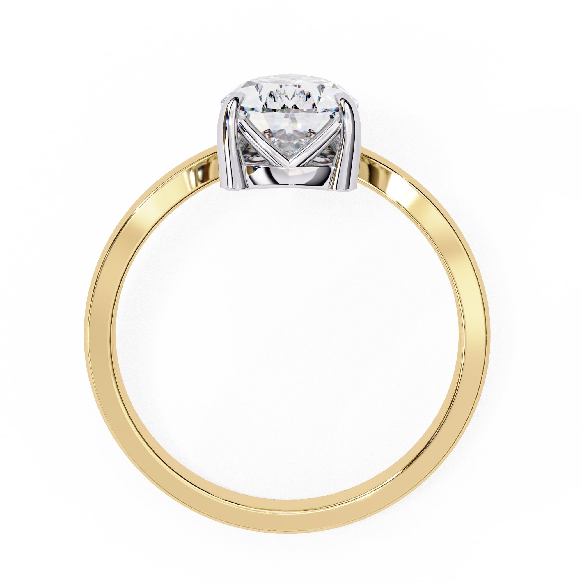 Radiant Central Stone Diamond Ring with Shimmering Side Accents