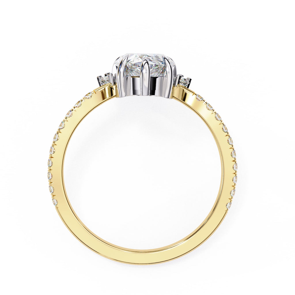 Elegant Central Stone Diamond Ring with Side Accents