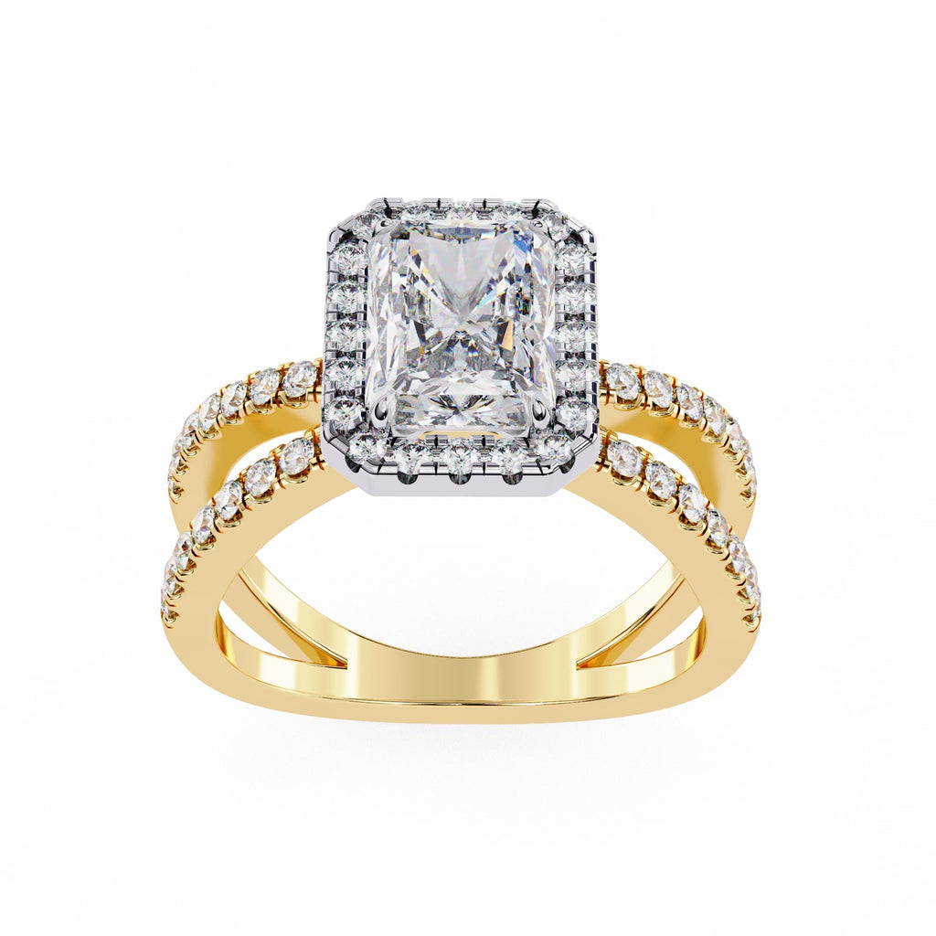Elegant Central Stone Diamond Ring with Radiant Side Accents