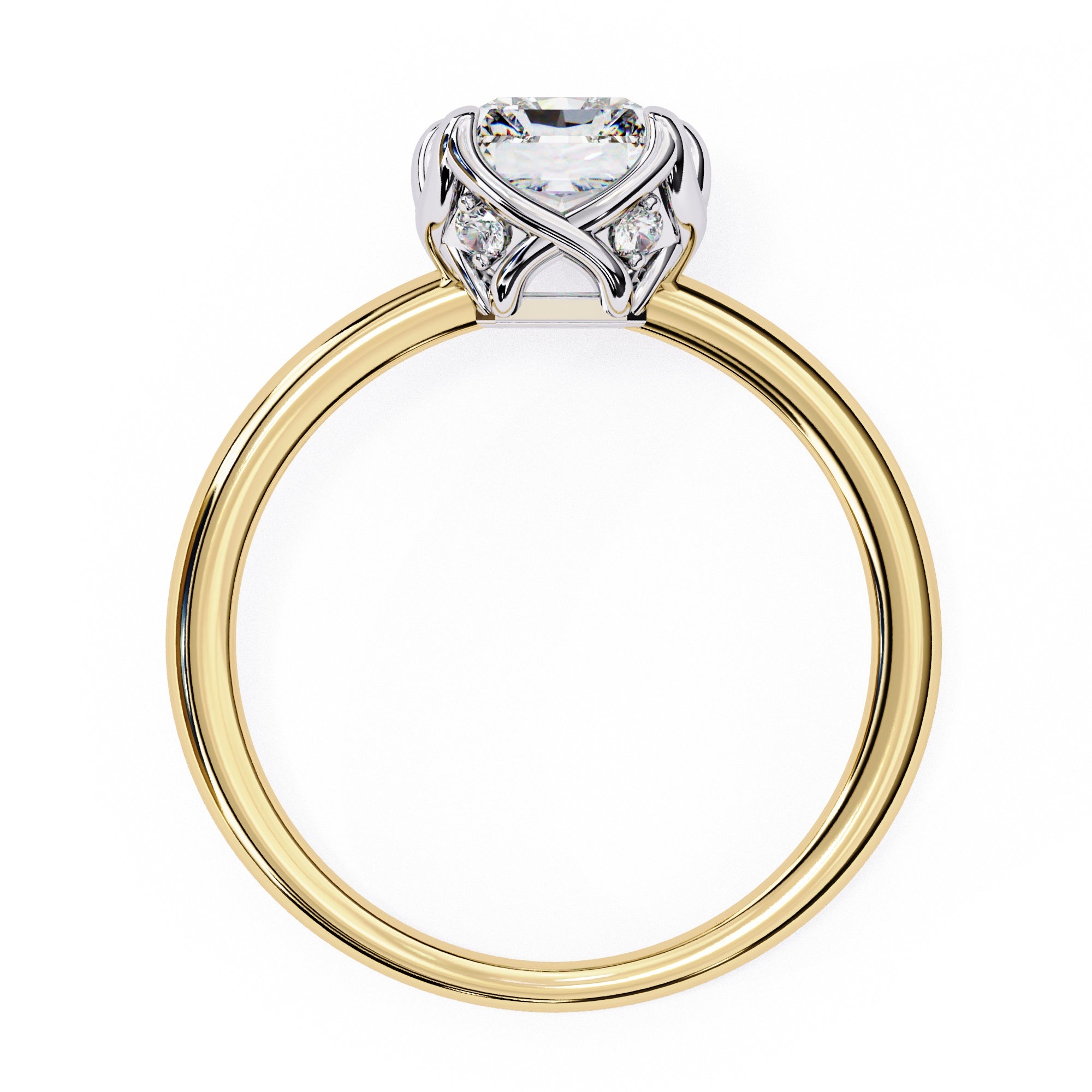 Elegant Central Stone Diamond Ring with Radiant Side Accents