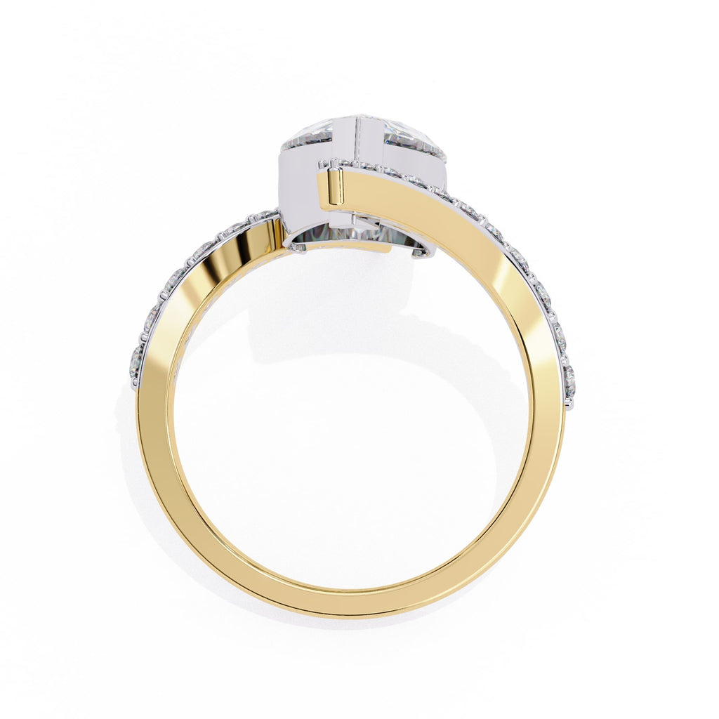 Radiant Central Stone Diamond Ring with Side Accents