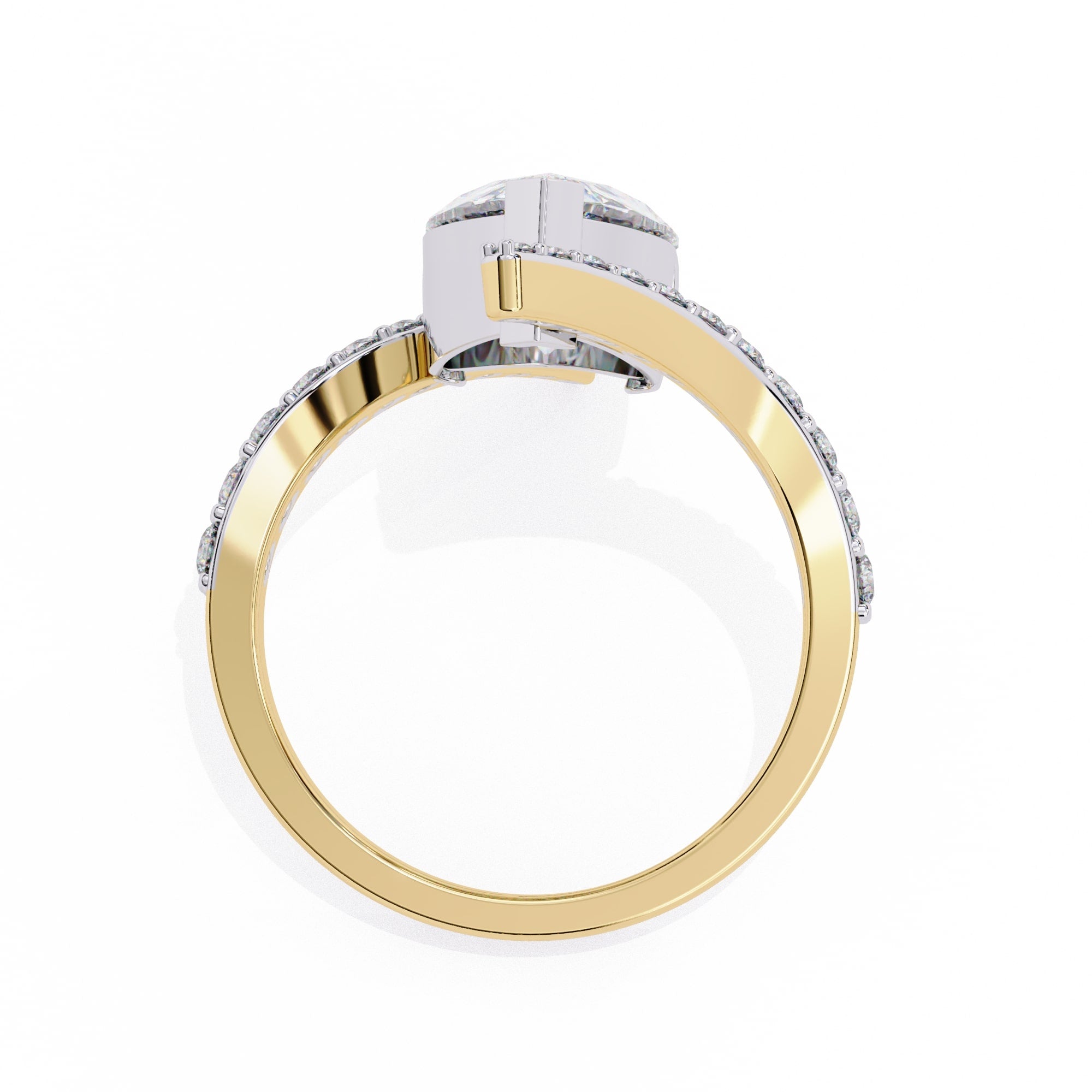 Radiant Central Stone Diamond Ring with Side Accents