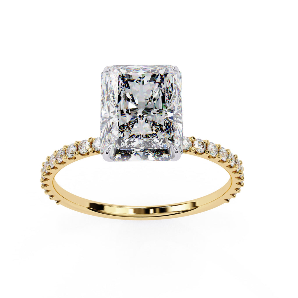 Radiant Central Stone Diamond Halo Ring