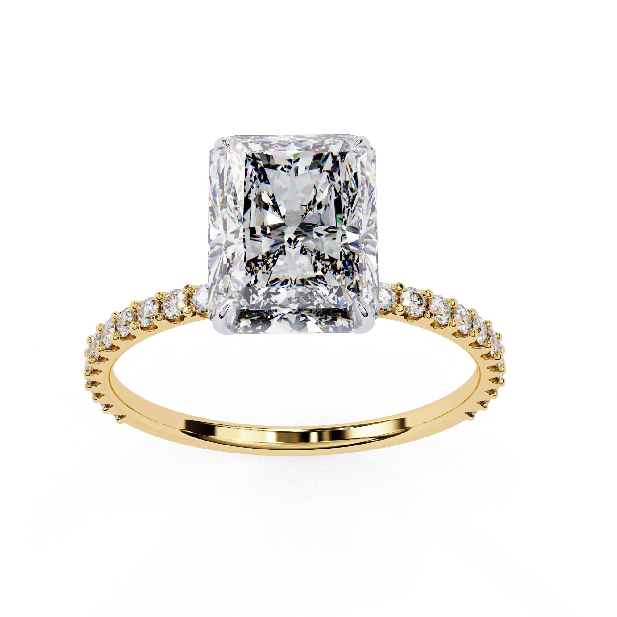 Radiant Central Stone Diamond Halo Ring