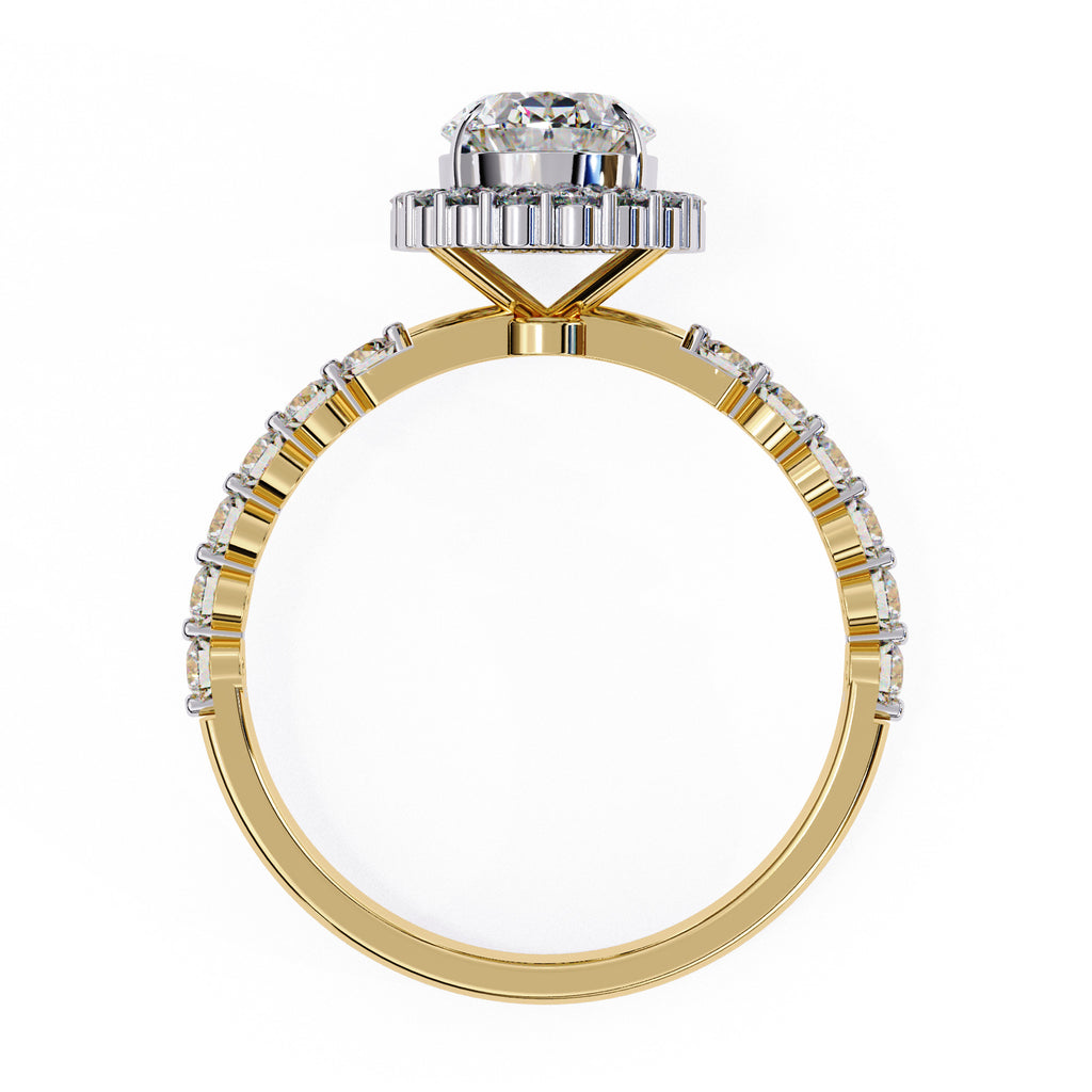 Elegant Central Stone Diamond Ring with Brilliant Side Accents