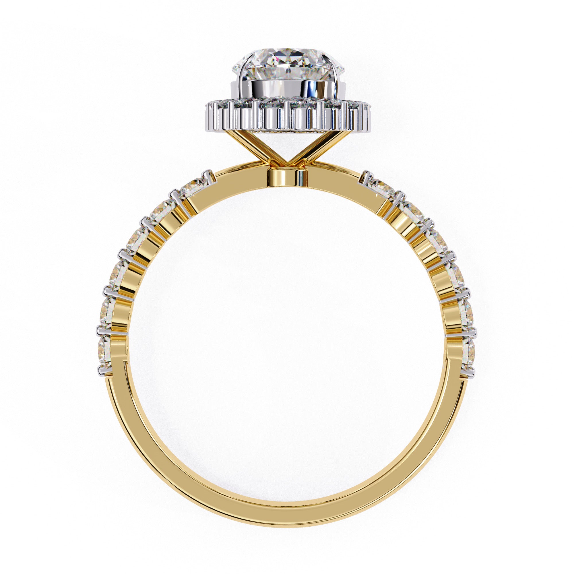 Elegant Central Stone Diamond Ring with Brilliant Side Accents