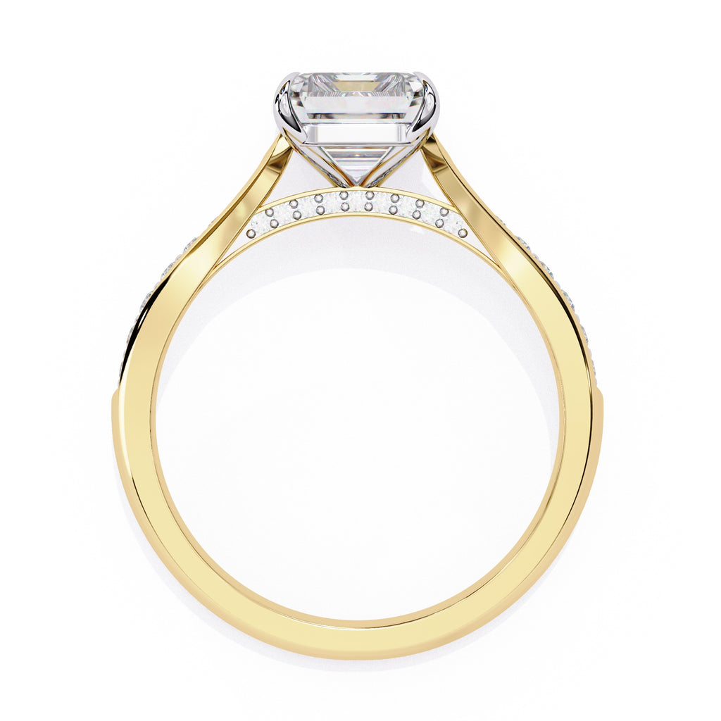 Elegant Central Stone Diamond Side Accent Ring