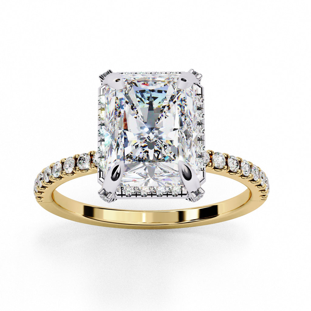 Elegant Central Stone Diamond Halo Ring