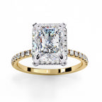 Elegant Central Stone Diamond Halo Ring