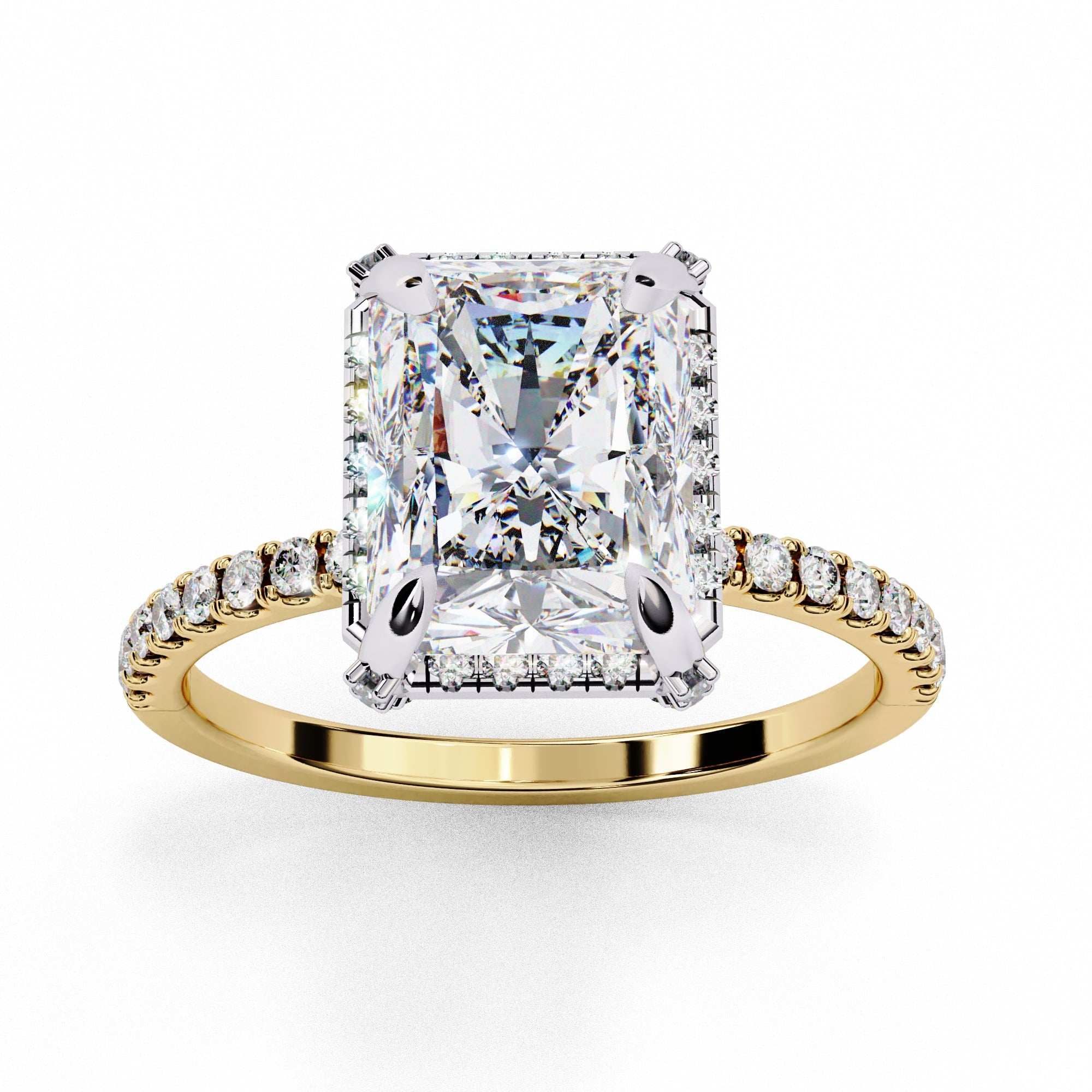 Elegant Central Stone Diamond Halo Ring