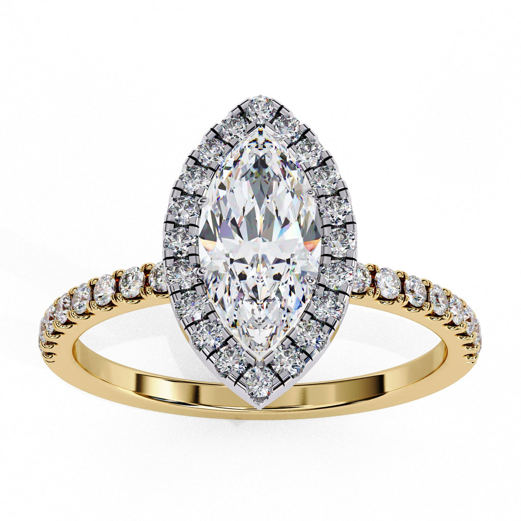 Elegant Central Stone Diamond Ring with Radiant Side Stones