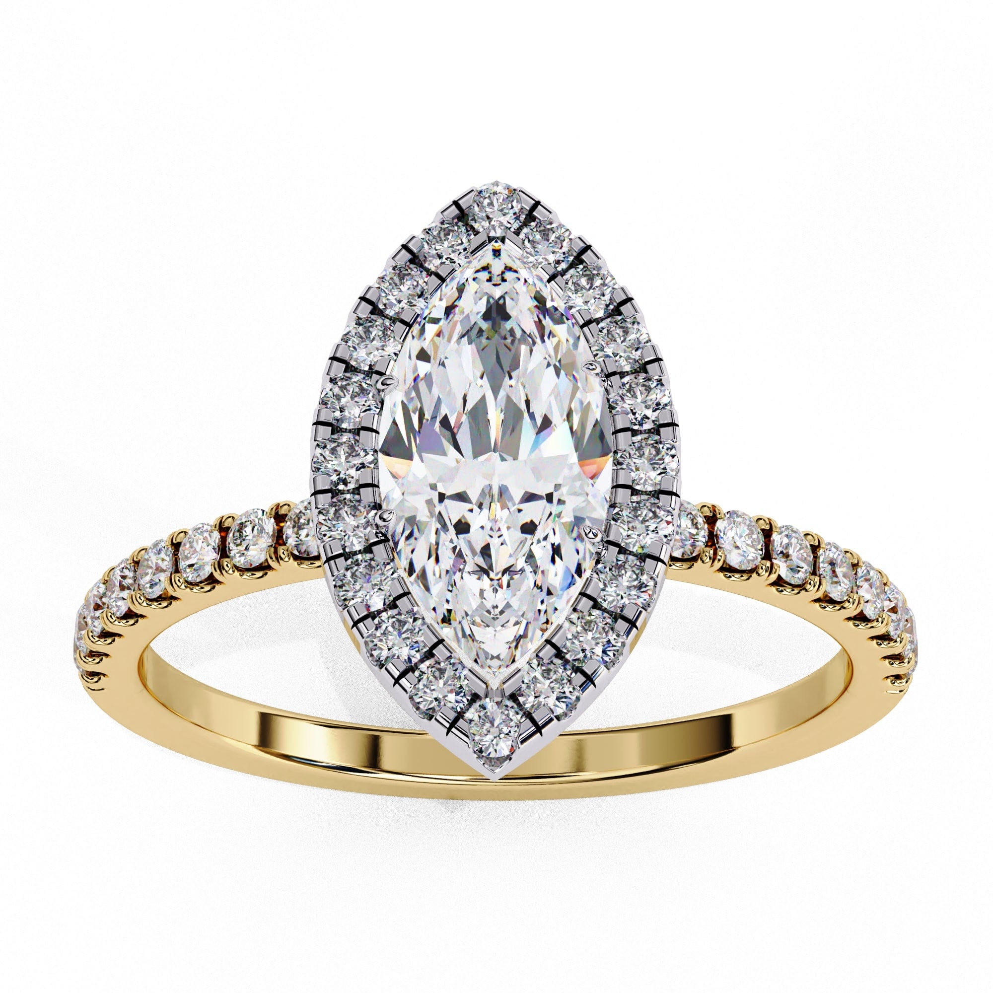 Elegant Central Stone Diamond Ring with Radiant Side Stones