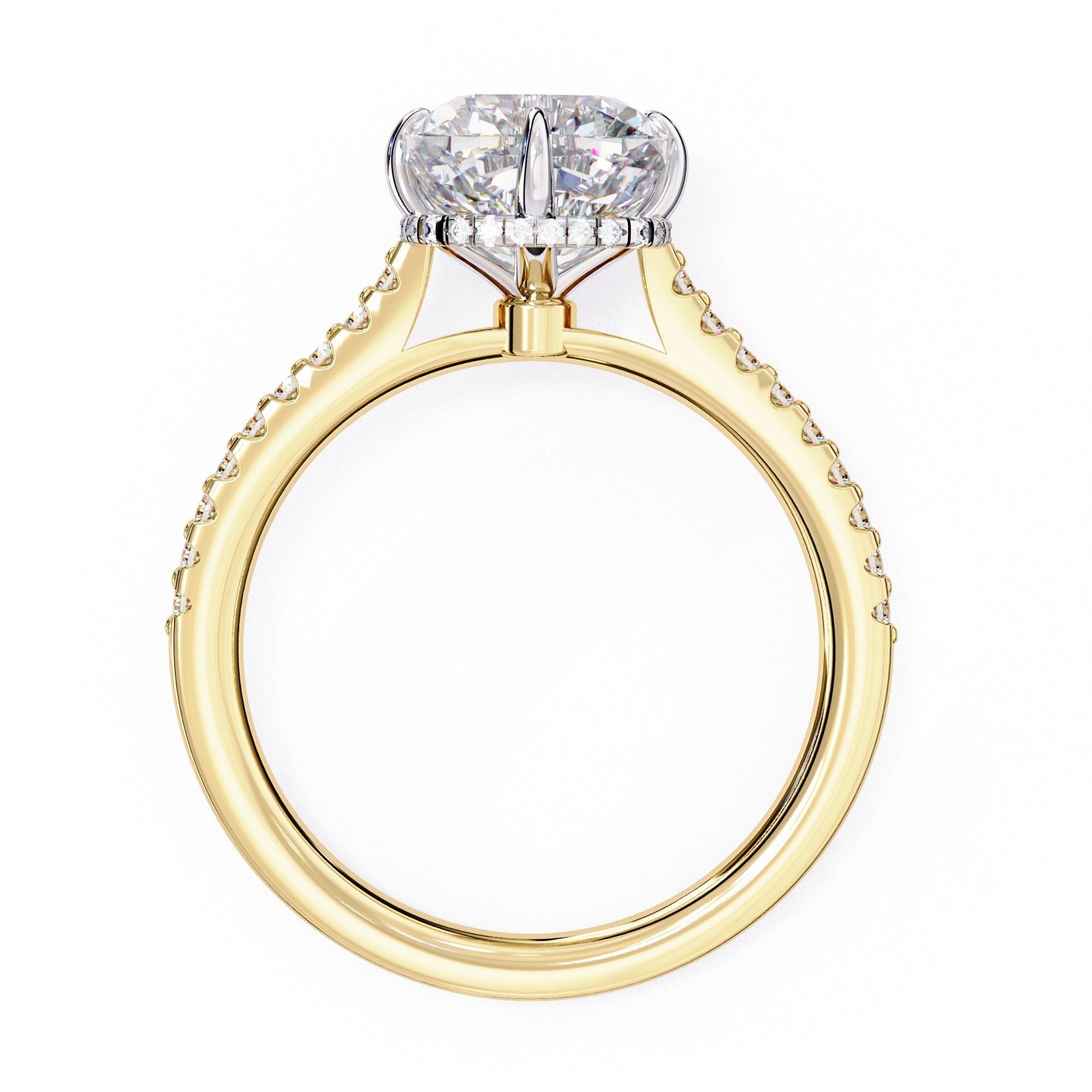 Elegant Central Stone Diamond Ring with Side Stone Accents