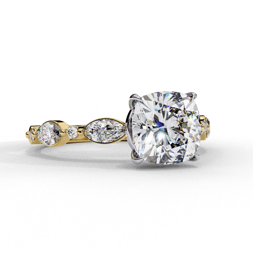 Elegant Diamond Central Stone Ring with Brilliant Side Accents