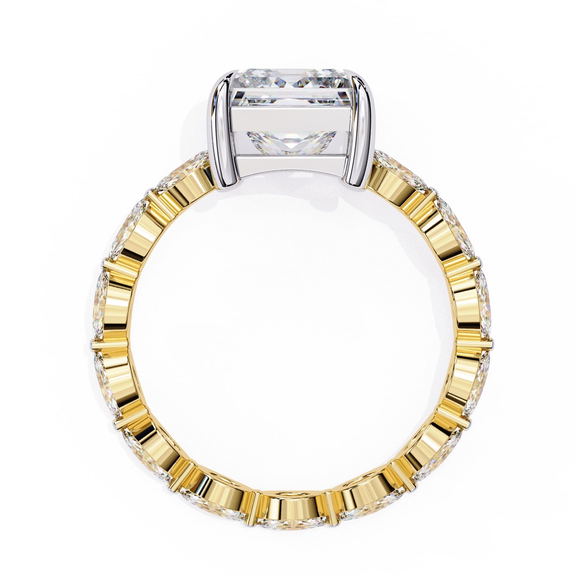 Sparkling Central Stone Diamond Ring with Side Accents