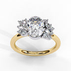 Elegant Central Stone Diamond Ring with Side Accents