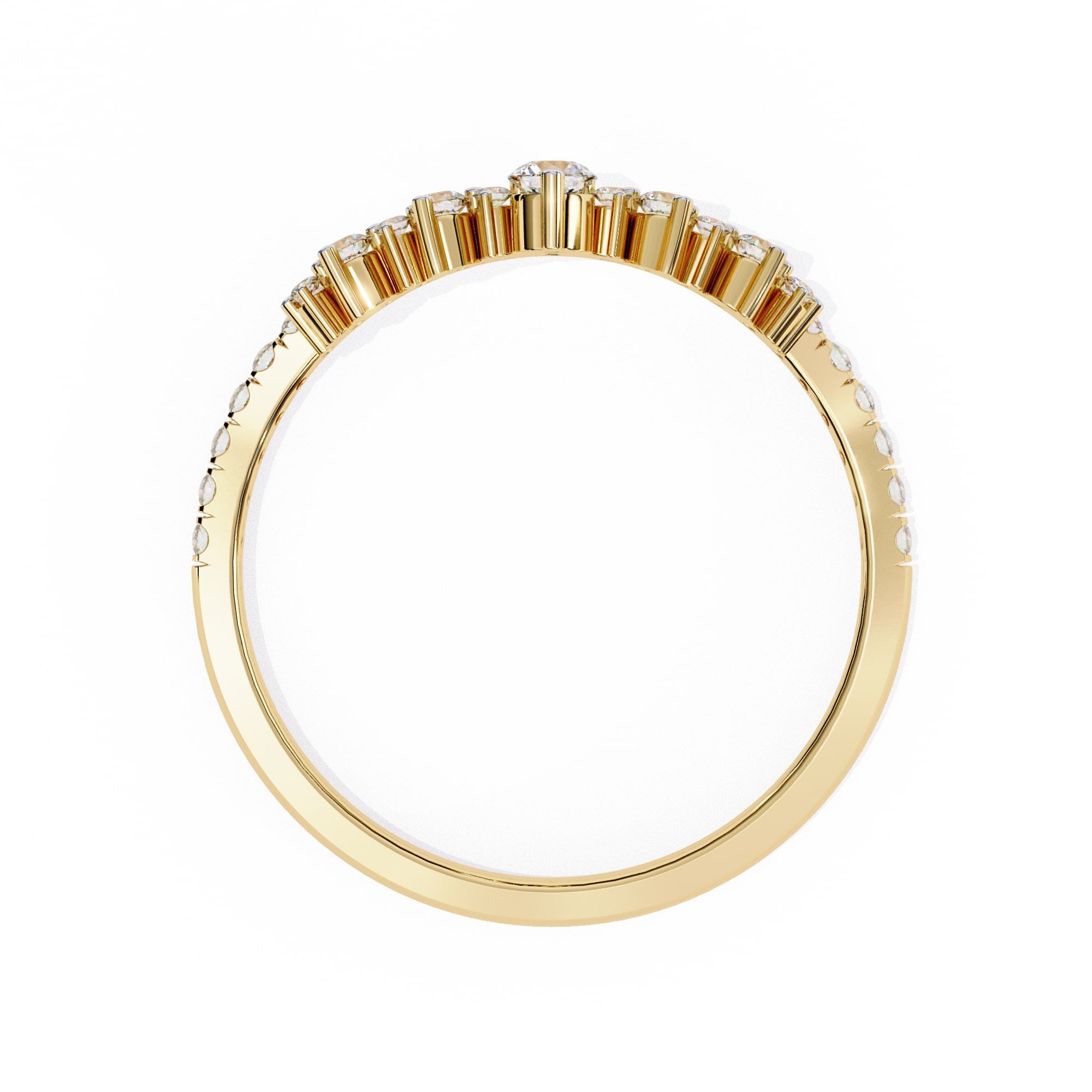 Radiant Diamond Side Stone Eternity Ring