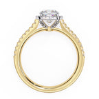 Radiant Central Stone Diamond Ring with Shimmering Side Accents