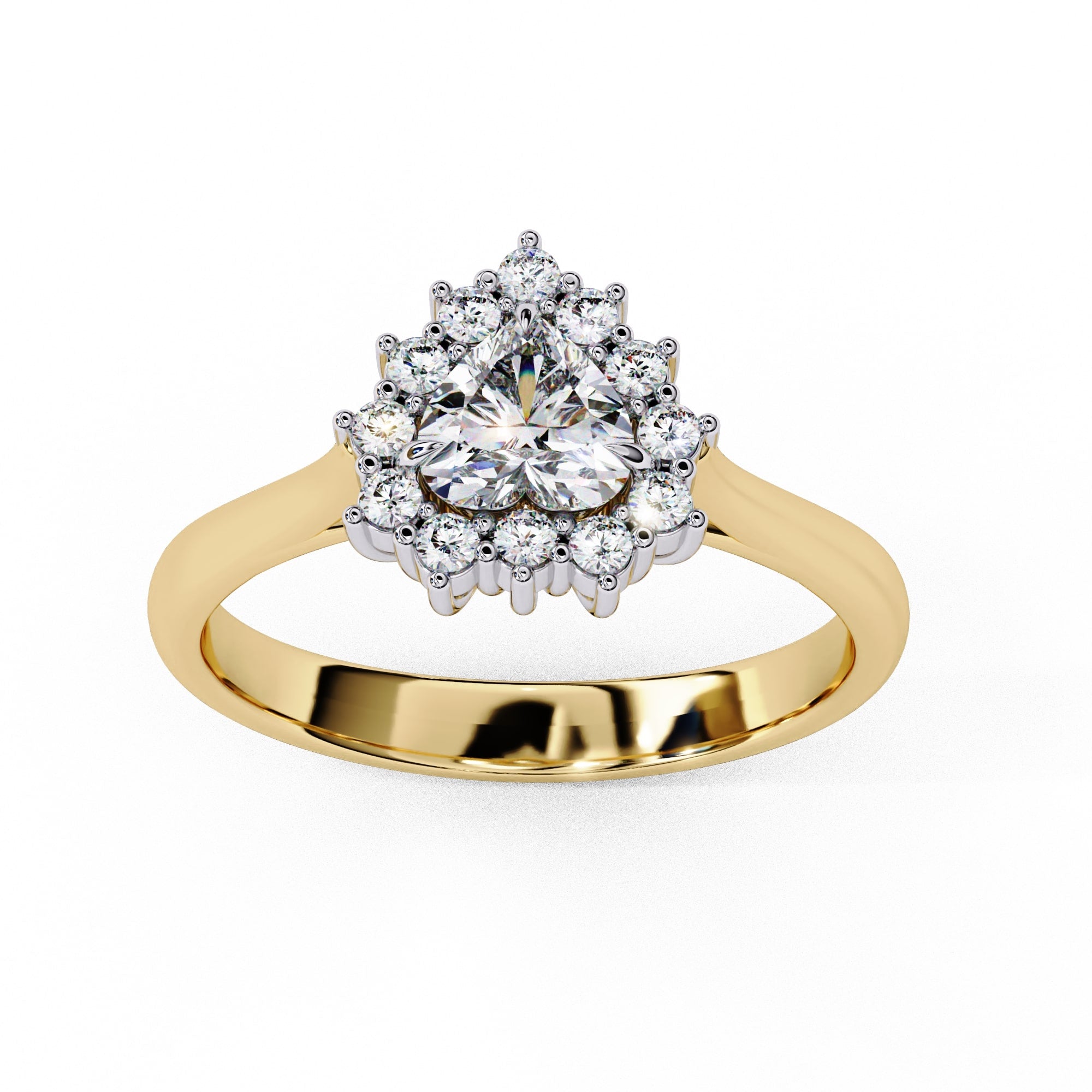 Radiant Central Stone Diamond Ring with Sparkling Side Accents