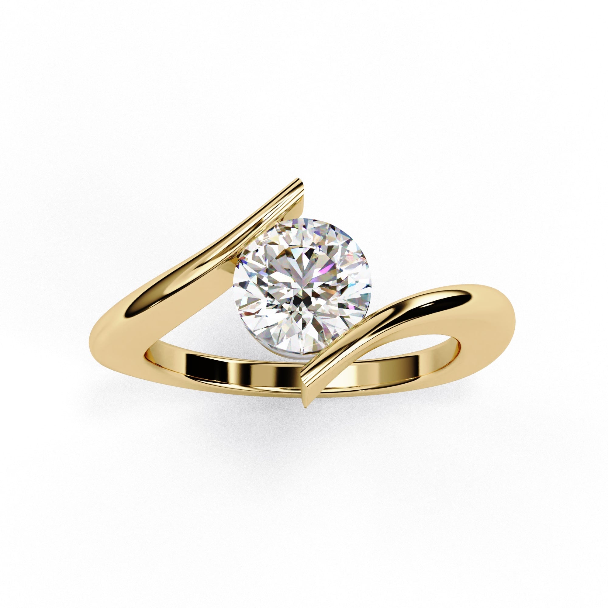 Brilliant Solitaire Diamond Engagement Ring with Timeless Central Stone Setting