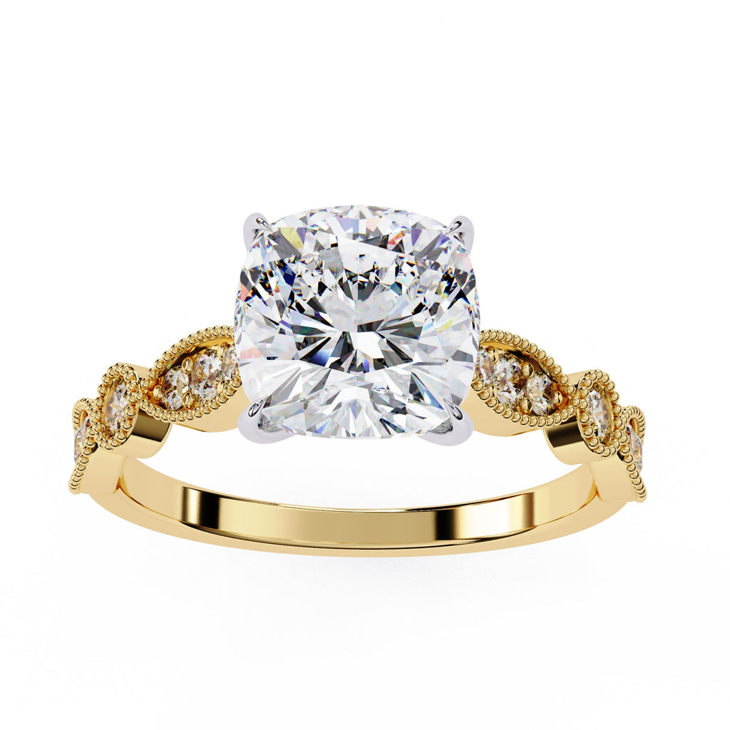 Elegant Diamond Central Stone Ring with Brilliant Side Accents