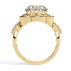 Radiant Central Stone Diamond Ring with Shimmering Side Accents