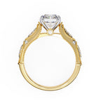 Radiant Solitaire Diamond Ring with Sparkling Side Stone Accents