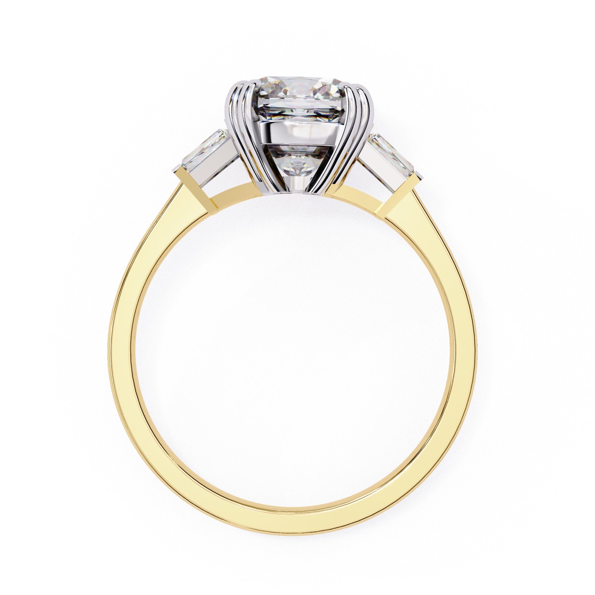Elegant Central Stone Diamond Ring with Side Accents