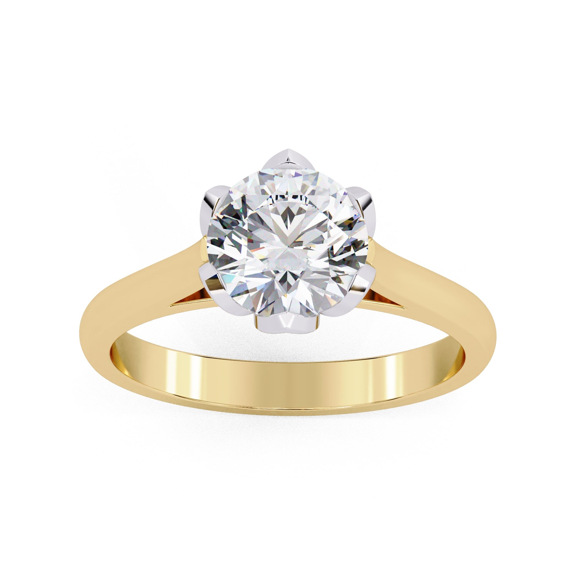 Elegant Radiant Central Stone Ring with Shimmering Side Accents
