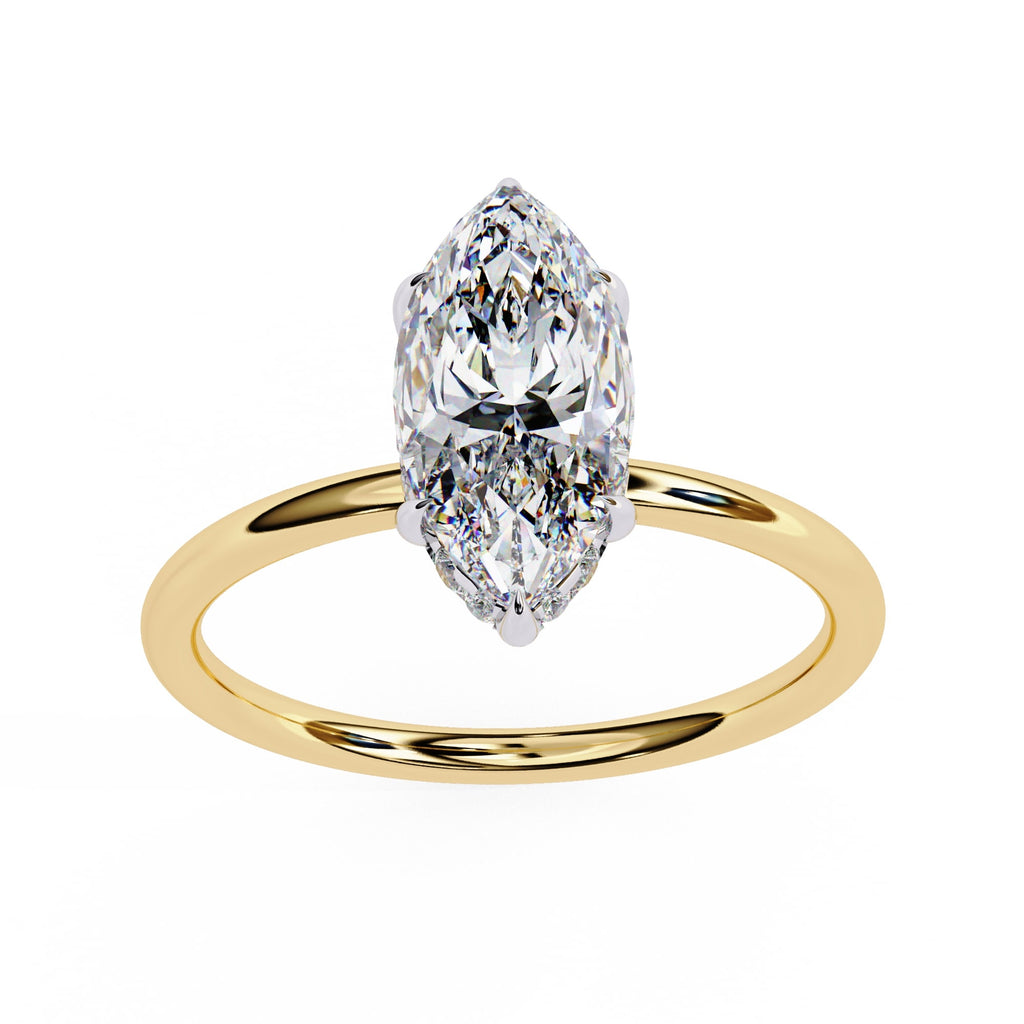 Elegant Diamond Central Stone Side Accent Ring