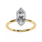 Elegant Diamond Central Stone Side Accent Ring