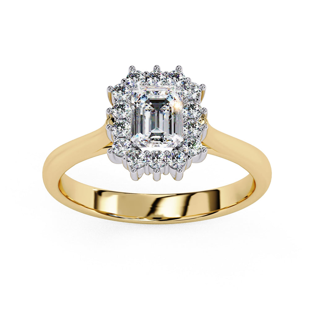 Elegant Central Stone Diamond Halo Ring