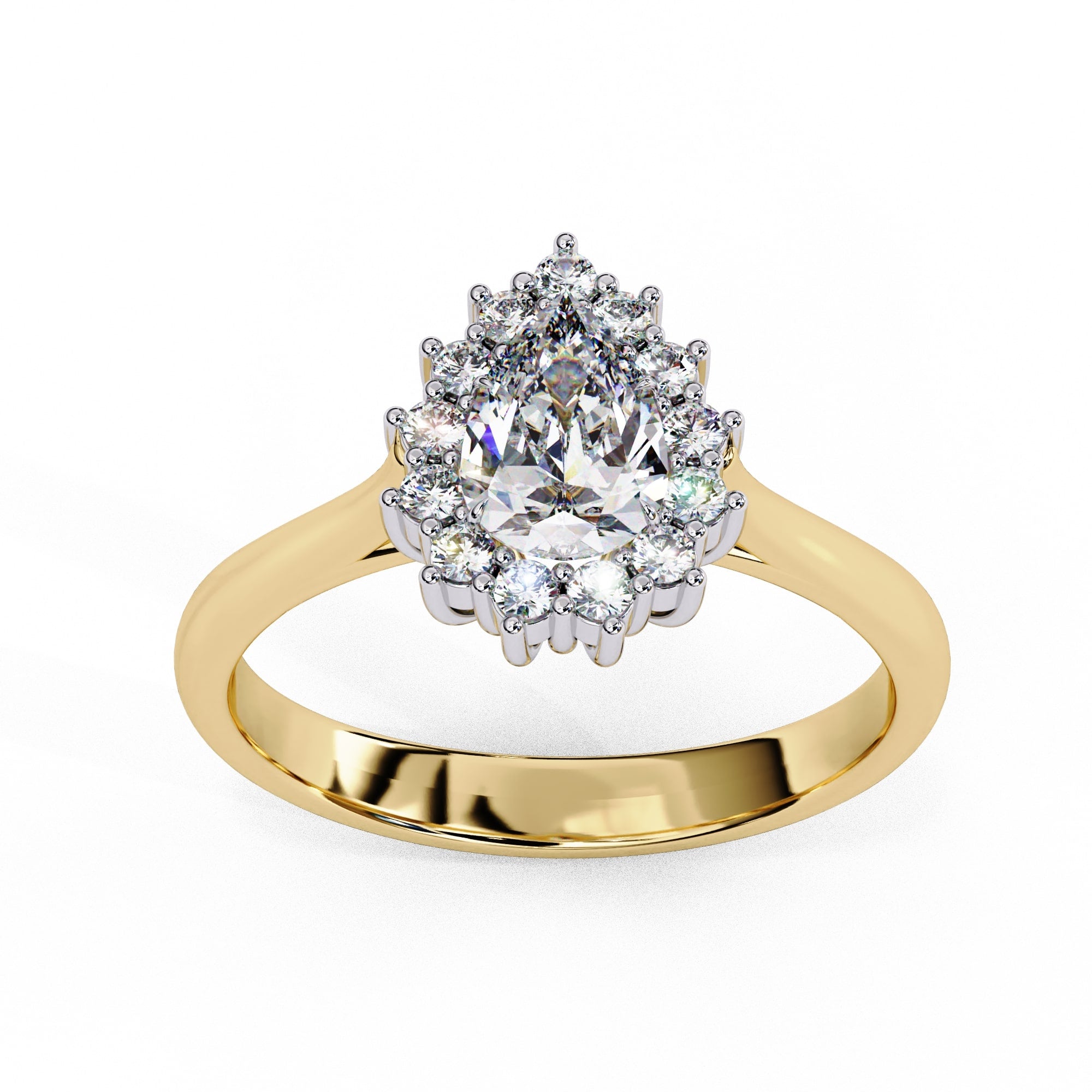 Elegant Central Stone Diamond Halo Ring