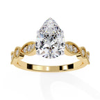 Radiant Central Stone Diamond Ring with Shimmering Side Accents