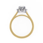 Radiant Central Stone Diamond Ring with Shimmering Side Accents