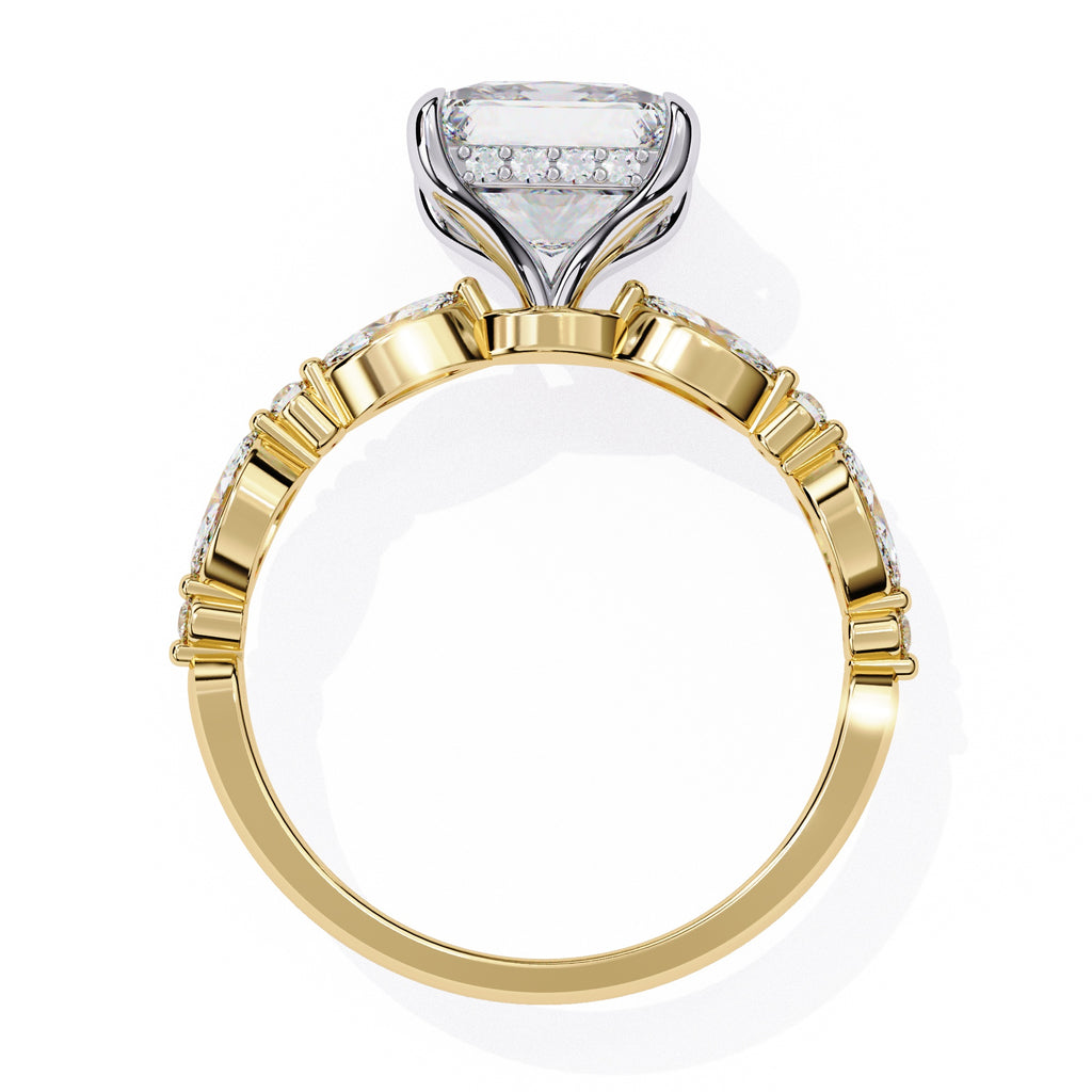Elegant Central Stone Diamond Ring with Radiant Side Accents