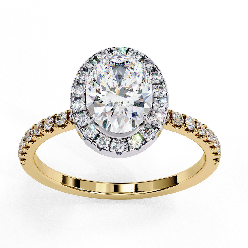 Elegant Diamond Central Stone Ring with Side Accents
