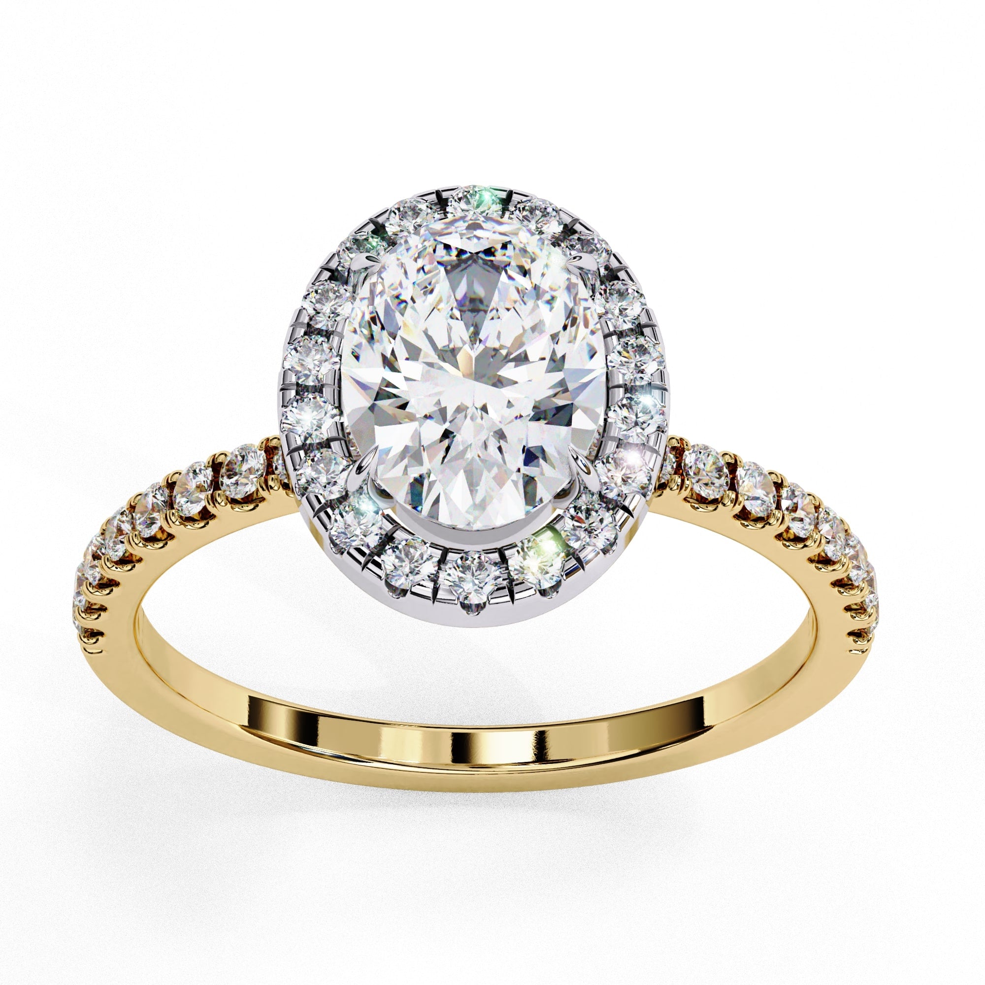 Elegant Diamond Central Stone Ring with Side Accents