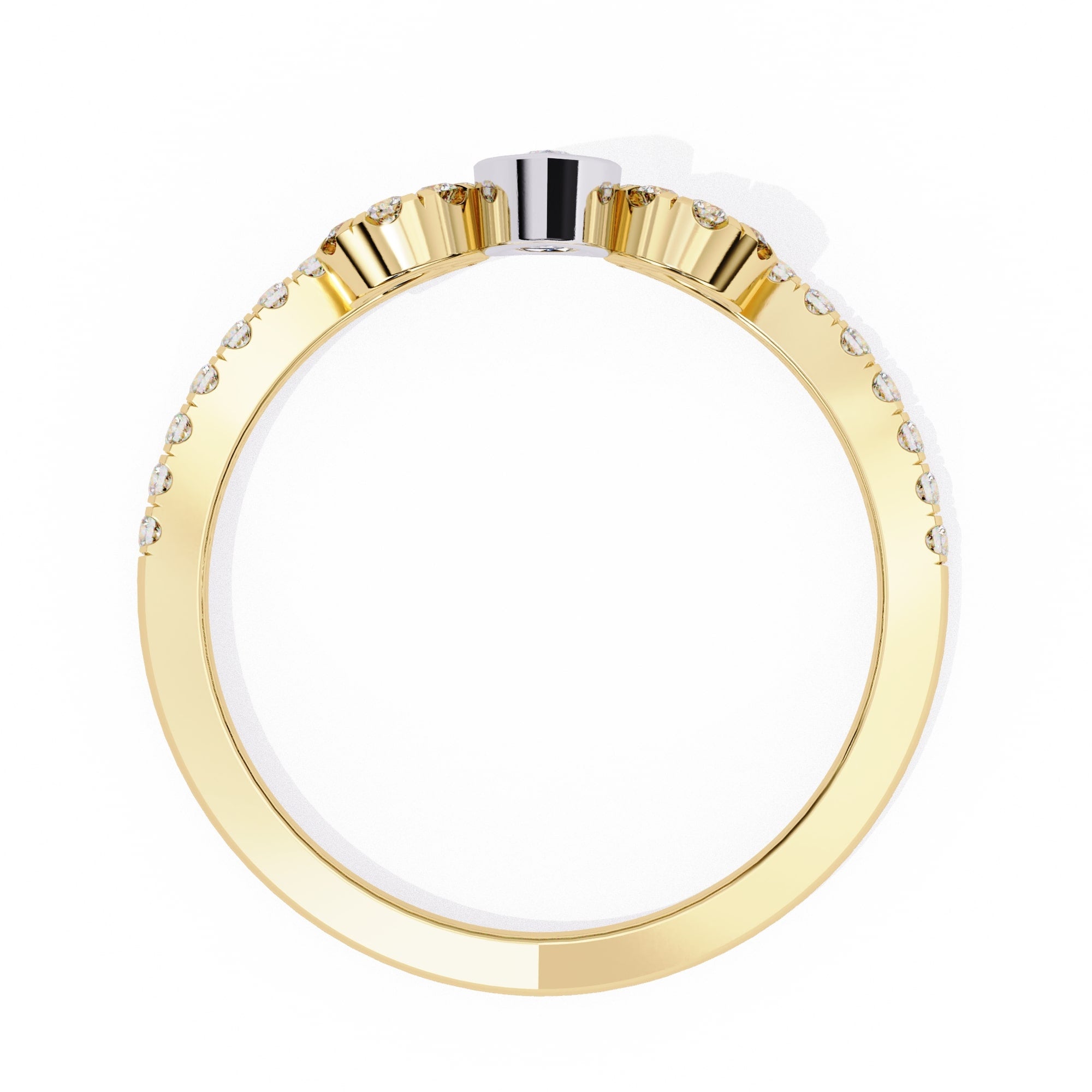 Elegant Central Stone Diamond Ring with Side Stone Accents