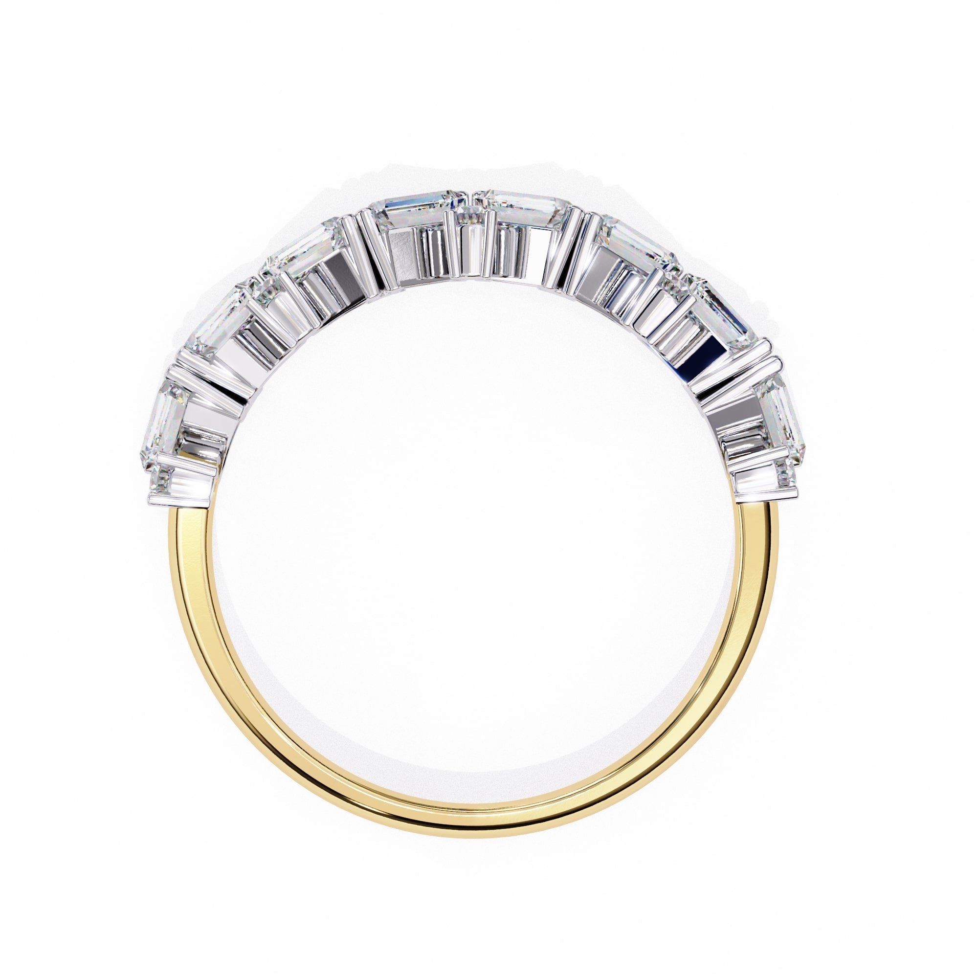 Radiant Diamond Side Stone Eternity Ring