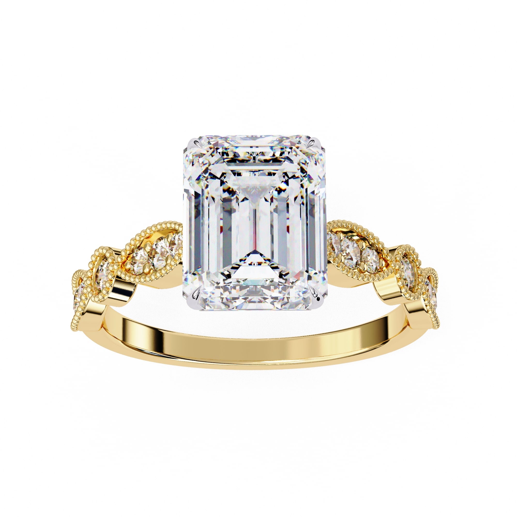 Elegant Central Stone Diamond Ring with Side Accents