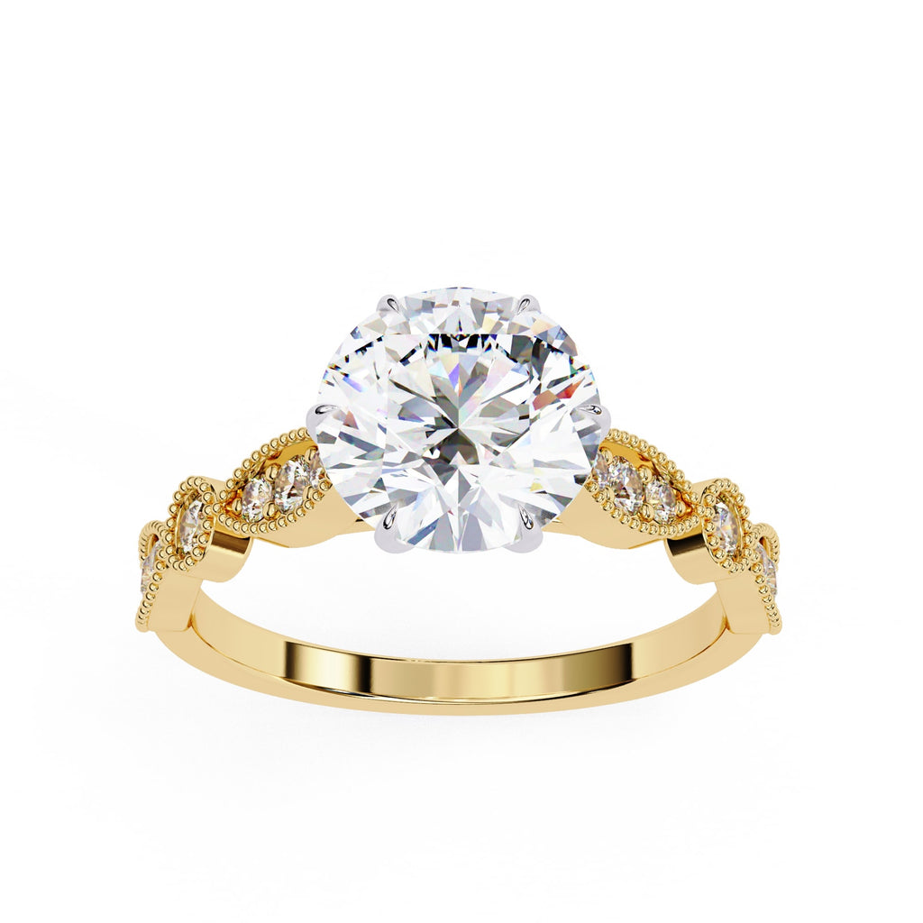 Elegant Central Stone Diamond Ring with Radiant Side Accents
