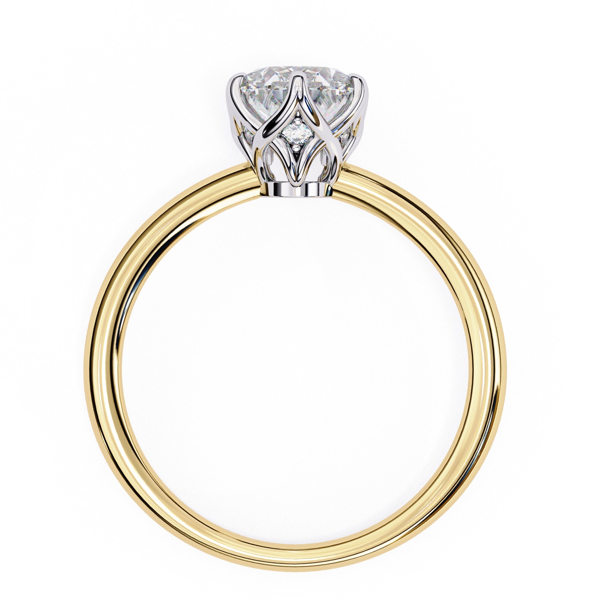 Elegant Radiance Central Solitaire Ring with Side Accents