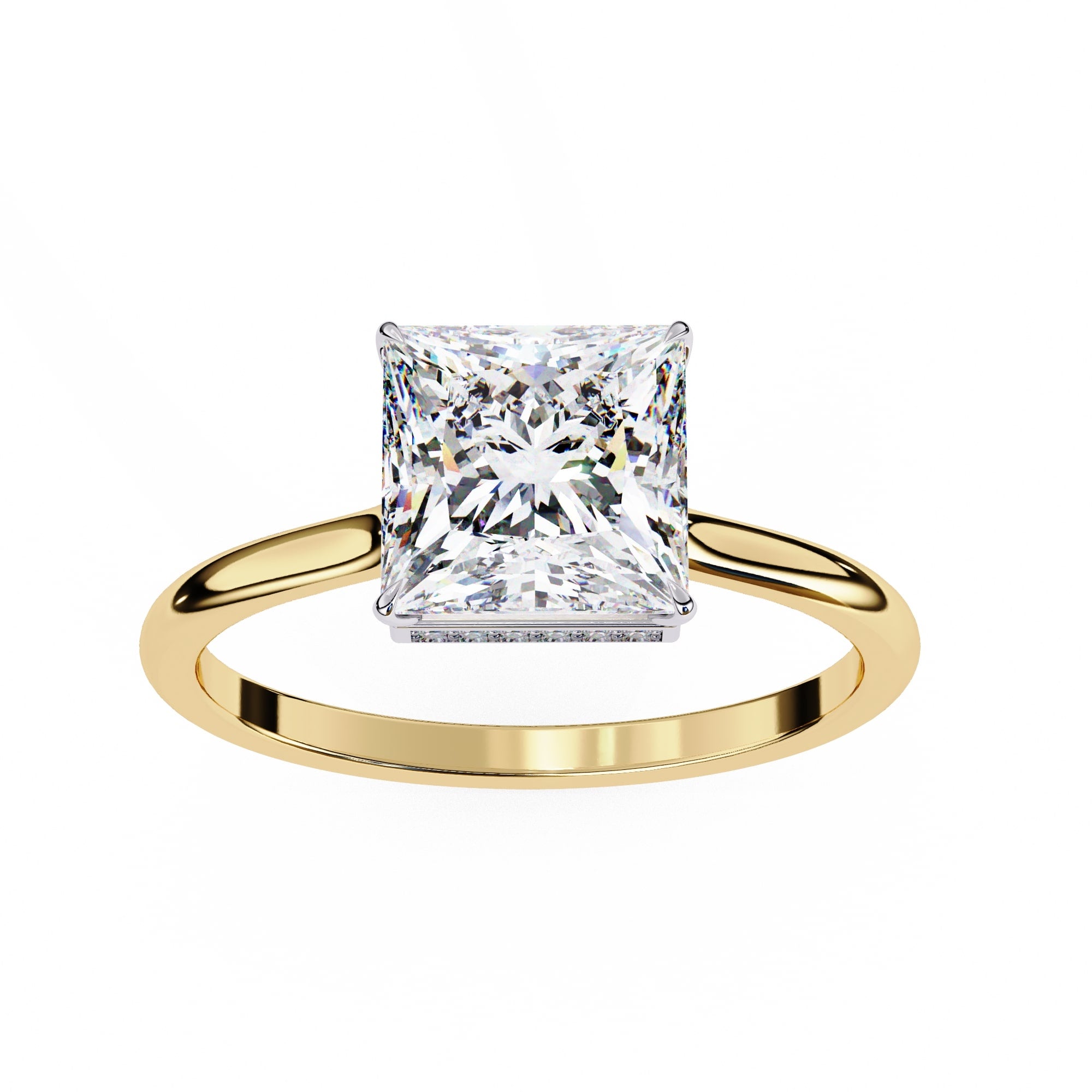 Elegant Central Stone Diamond Ring with Side Stone Brilliance