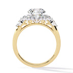 Radiant Central Stone Diamond Ring with Sparkling Side Accents