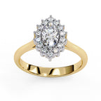 Elegant Central Stone Diamond Ring with Radiant Side Accents