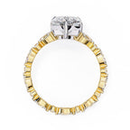 Radiant Central Stone Diamond Ring with Shimmering Side Accents